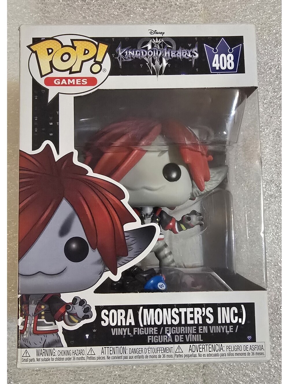 Funko Pop! Vinyl:Games Kingdom Hearts #408 - Sora (Monsters Inc.) Vaulted